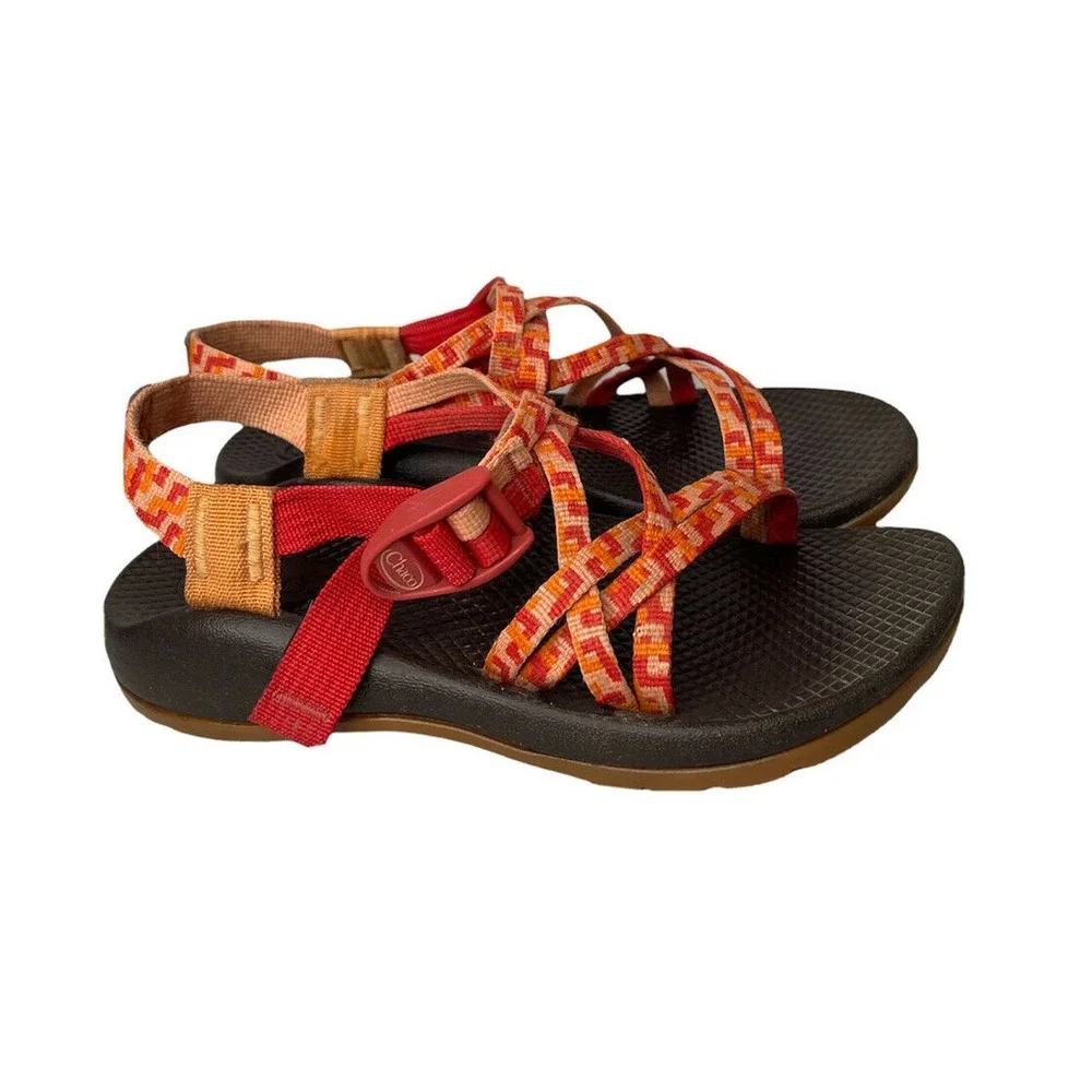 Girls Chaco ZX1 Ecotread Helix‎ Peach & Orange Sport Sandals Size 4
